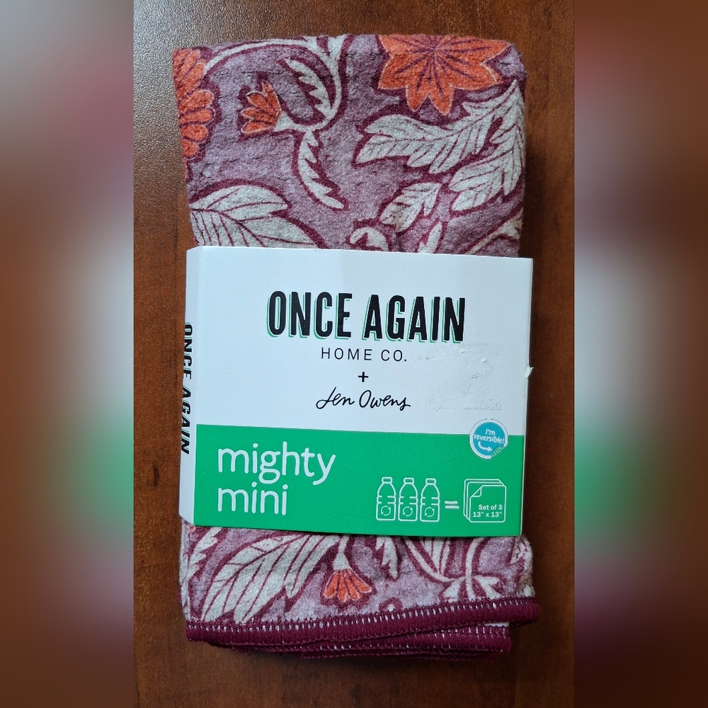 Once Again Mighty Mini 3pk Dish Cloths Manuette MM Beet RN#159103
